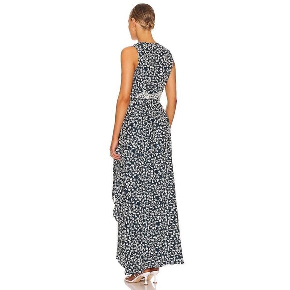💕NATALIE MARTIN💕 Kate Maxi Wrap Dress Pomegranate Print Indigo Blue Small NWT - Picture 5 of 16